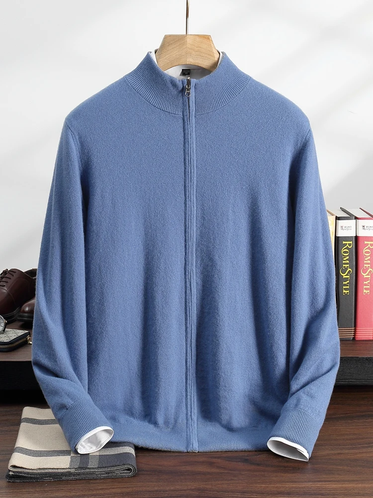 Men's 100% Cashmere Sweater Thick Mock Neck Double Sided Zipper Cardigan Coat Autumn Winter Smart Casual Cashmere Knitwear Tops
Men's 100% Cashmere Sweater Thick Mock Neck Double Sided Zipper Cardigan Coat Autumn Winter Smart Casual Cashmere Knitwear Tops