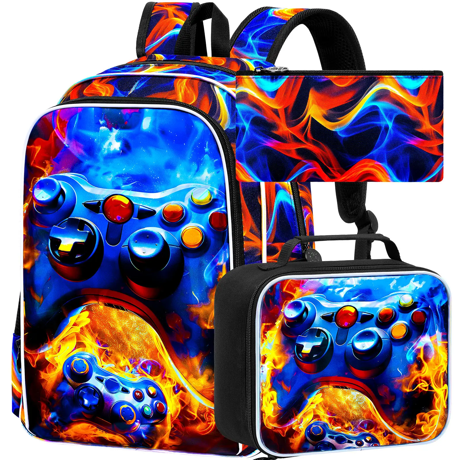 3PCS Backpacks for Boys, 17" Kids Bookbag Water Resistant for Boy, Lightweight Backpack with Lunch Box -Flame game console
3PCS Backpacks for Boys, 17" Kids Bookbag Water Resistant for Boy, Lightweight Backpack with Lunch Box -Flame game console