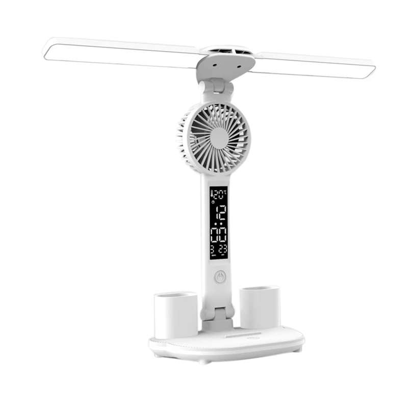 Rechargeable Table Lamp For Study Led Table Light With Fan, Led Clock Dispaly Reading Lamp
Rechargeable Table Lamp For Study Led Table Light With Fan, Led Clock Dispaly Reading Lamp