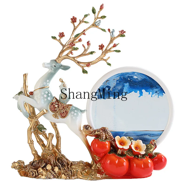 PYH persimmon Ruyi quicksand painting ornament deer living room high-end entrance TV cabinet decoration moving
PYH persimmon Ruyi quicksand painting ornament deer living room high-end entrance TV cabinet decoration moving