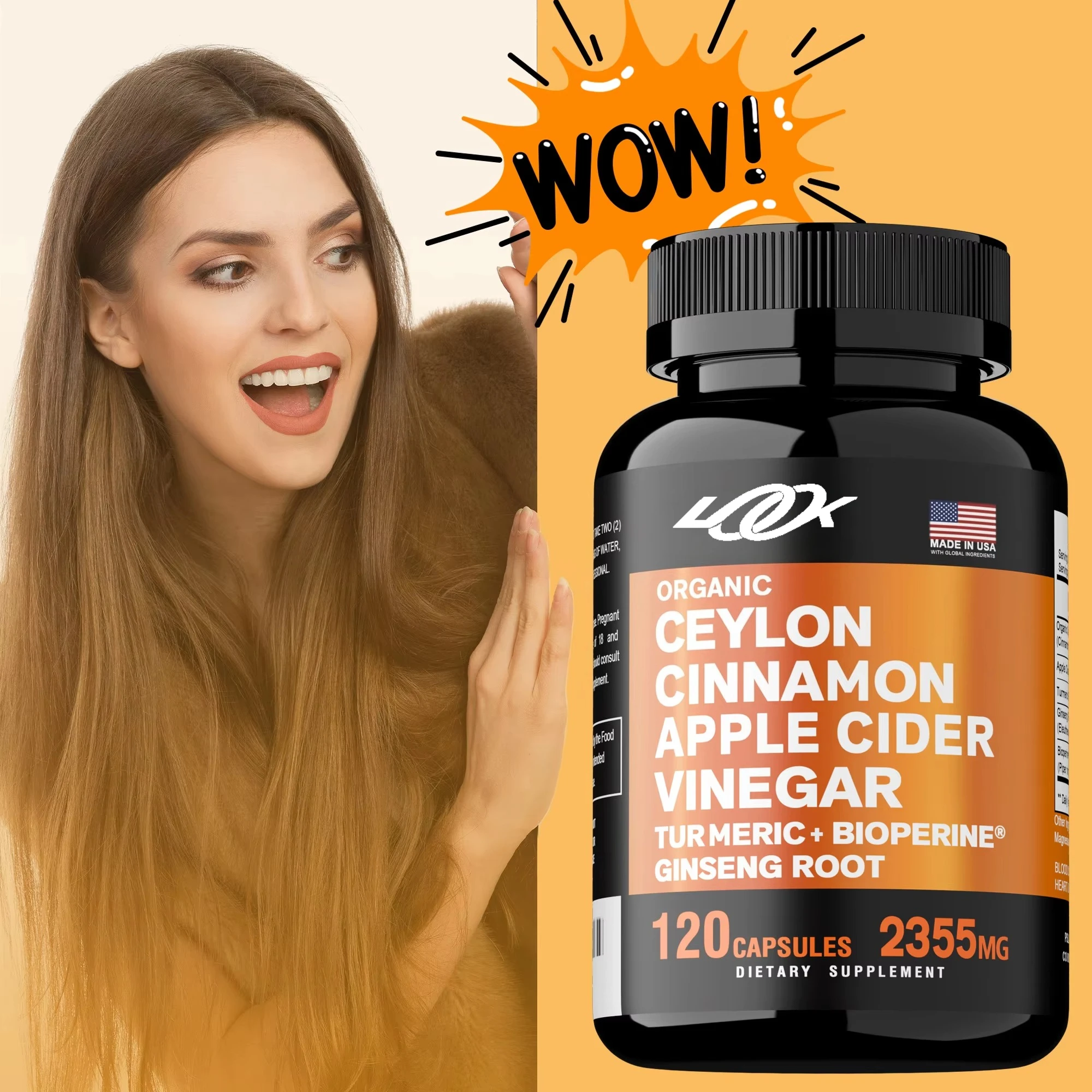 Turmeric and Curcumin Supplements Advanced Capsules with Ceylon Cinnamon Bark Powder for Women Men
Turmeric and Curcumin Supplements Advanced Capsules with Ceylon Cinnamon Bark Powder for Women Men