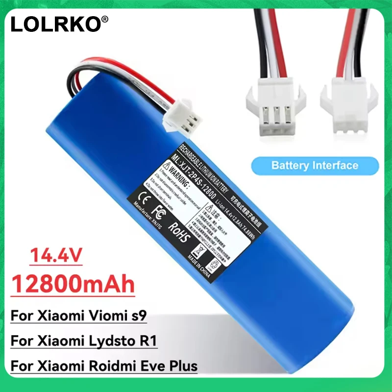 14.4V 12800mAh For Proscenic M7 Pro、M8 Pro、M7 MAX、Laresar L6 Pro、Ultenic T10、Viomi S9、Viomi D800、lithium-ion battery replacement
14.4V 12800mAh For Proscenic M7 Pro、M8 Pro、M7 MAX、Laresar L6 Pro、Ultenic T10、Viomi S9、Viomi D800、lithium-ion battery replacement