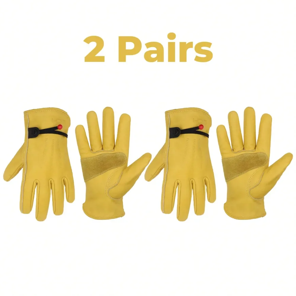 2 Pairs Cowhide Leather Work Gloves For Men Women, Reinforced Durable Palm, Heavy Duty For Construction, Welding, Yardwork, Far
2 Pairs Cowhide Leather Work Gloves For Men Women, Reinforced Durable Palm, Heavy Duty For Construction, Welding, Yardwork, Far
