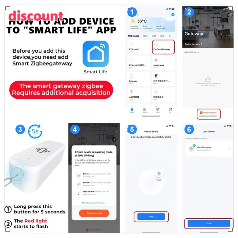Умный датчик вибрации Zigbee, обнаружение Tuya Smart Life, уведомление через приложение, вибрационная сигнализация движения в реальном времени, умный дом, прочный
Умный датчик вибрации Zigbee, обнаружение Tuya Smart Life, уведомление через приложение, вибрационная сигнализация движения в реальном времени, умный дом, прочный