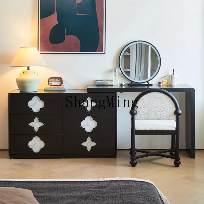 FG modern simple solid wood dresser chest cabinet integrated retro corner retractable makeup table
FG modern simple solid wood dresser chest cabinet integrated retro corner retractable makeup table