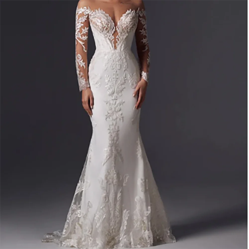 Elegant Sweetheart Appliquins Lace Mermaid Bride Wedding Dresses Bridal Gowns Customized
Elegant Sweetheart Appliquins Lace Mermaid Bride Wedding Dresses Bridal Gowns Customized
