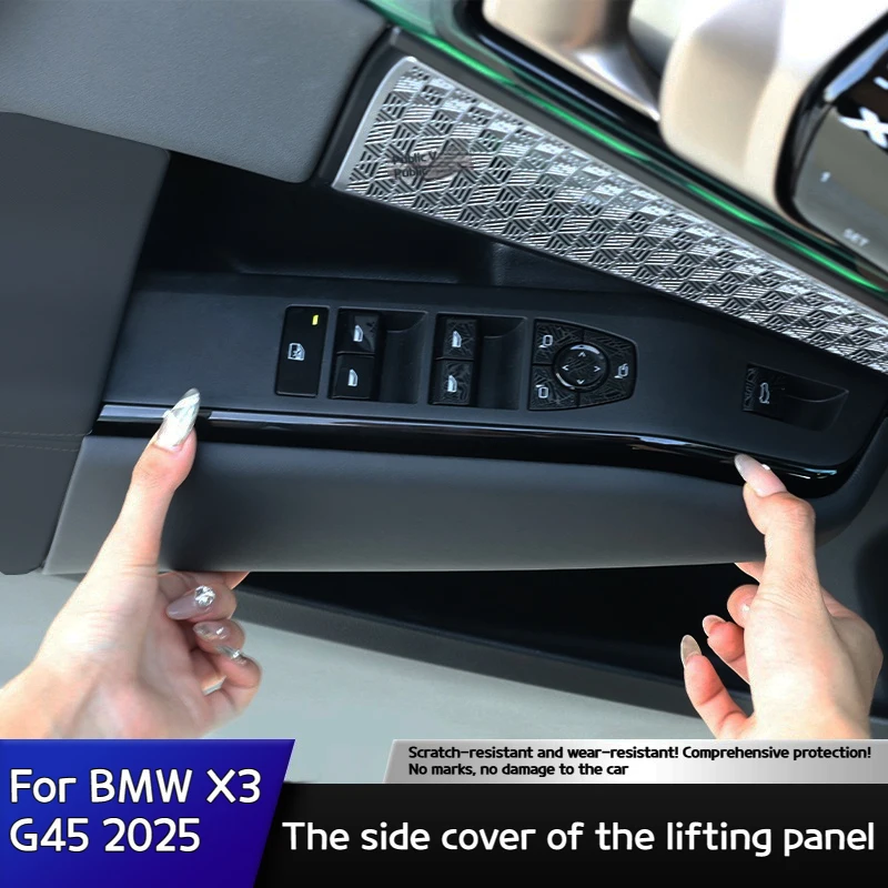 s Для BMW X3 G45 2025, состоящие из 2 предметов, черные кожаные текстурированные боковые декоративные наклейки для подъема окна автомобиля, аксессуары для салона автомобиля
s Для BMW X3 G45 2025, состоящие из 2 предметов, черные кожаные текстурированные боковые декоративные наклейки для подъема окна автомобиля, аксессуары для салона автомобиля