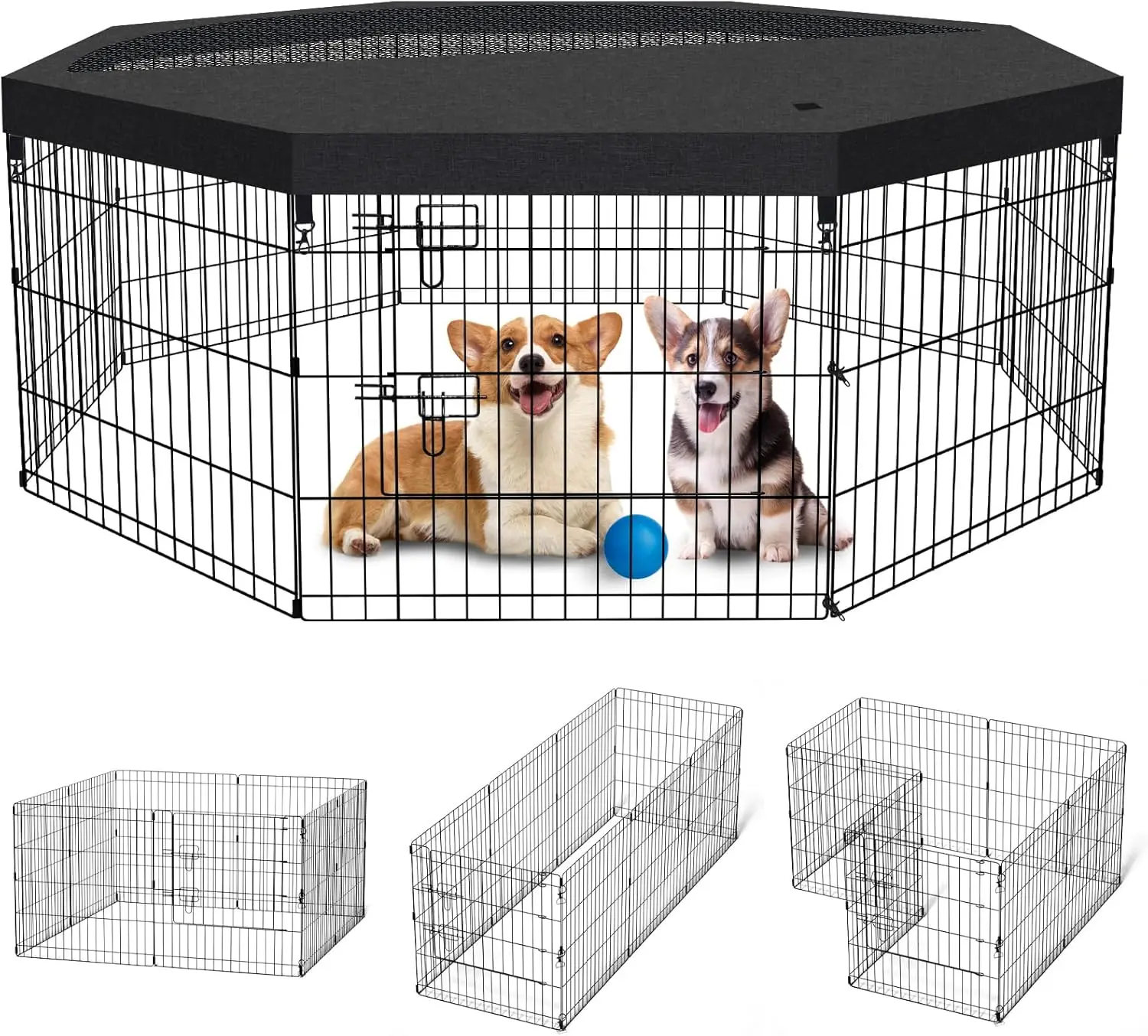 Foldable Metal Dog Playpen with Top Cover and Bottom Pad, 8 Panels Indoor Outdoor Pet Enclosure for Puppies
Foldable Metal Dog Playpen with Top Cover and Bottom Pad, 8 Panels Indoor Outdoor Pet Enclosure for Puppies