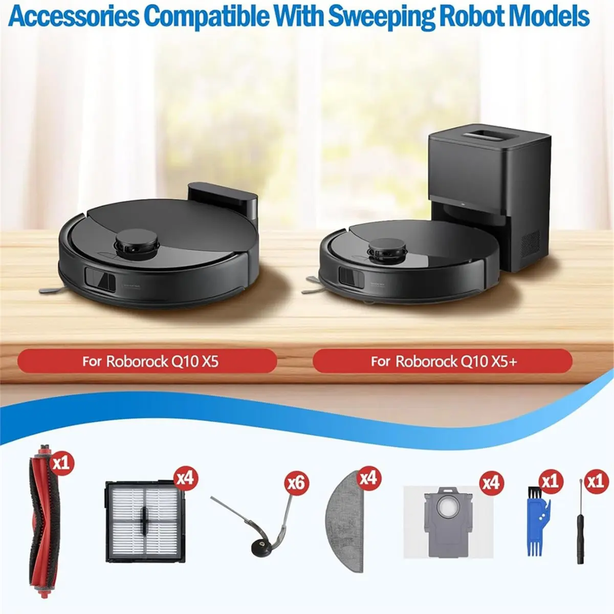 Quality Parts Accessories Kit for Q10 X5+ /Q10 X5 Robot Vacuum Replacement Parts Main Side Brush HEPA Filters Mop Bags
Quality Parts Accessories Kit for Q10 X5+ /Q10 X5 Robot Vacuum Replacement Parts Main Side Brush HEPA Filters Mop Bags