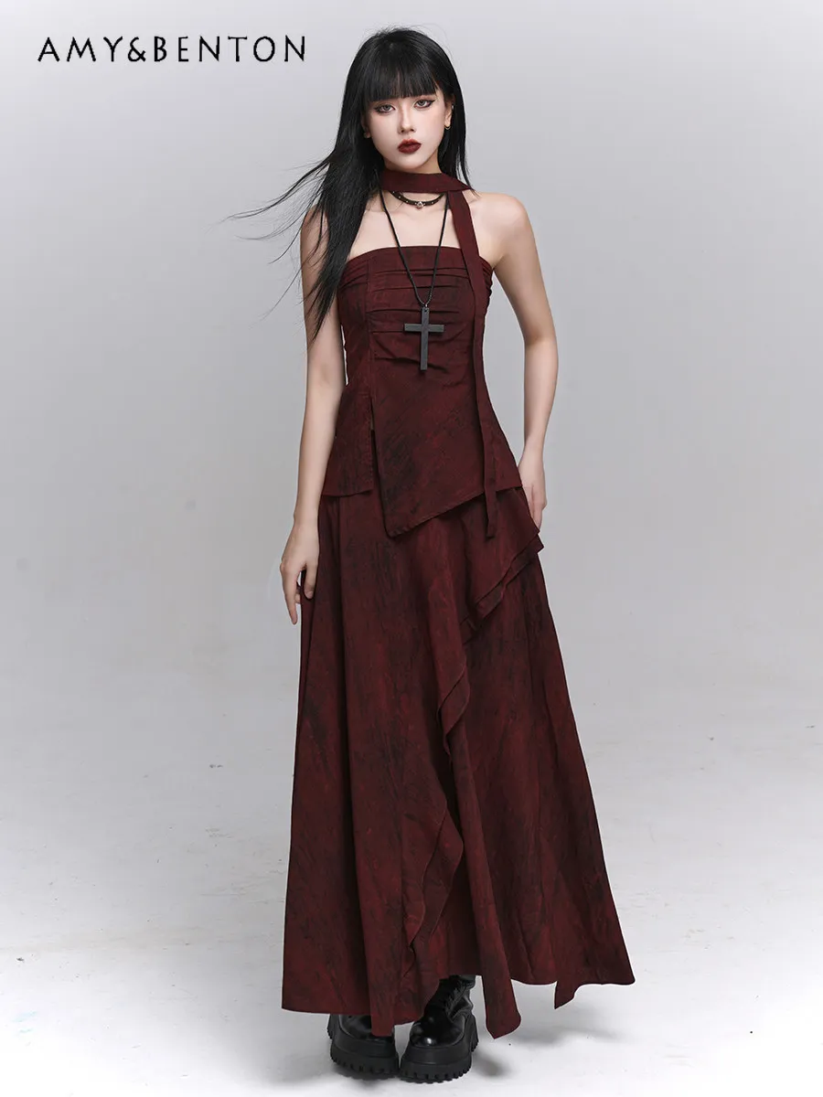 Summer New Korean Version of High-end Women's Red Tight Tube Top High Waist Long Irregular Design Skirt Two-piece Set
Summer New Korean Version of High-end Women's Red Tight Tube Top High Waist Long Irregular Design Skirt Two-piece Set