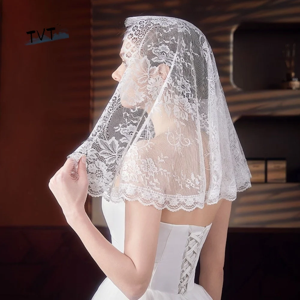 Headwear Hollow Veil Prayer Shawl Lace Trim Breathable Bride Head Gauze Soft Flower Mantilla Scarf Woman
Headwear Hollow Veil Prayer Shawl Lace Trim Breathable Bride Head Gauze Soft Flower Mantilla Scarf Woman