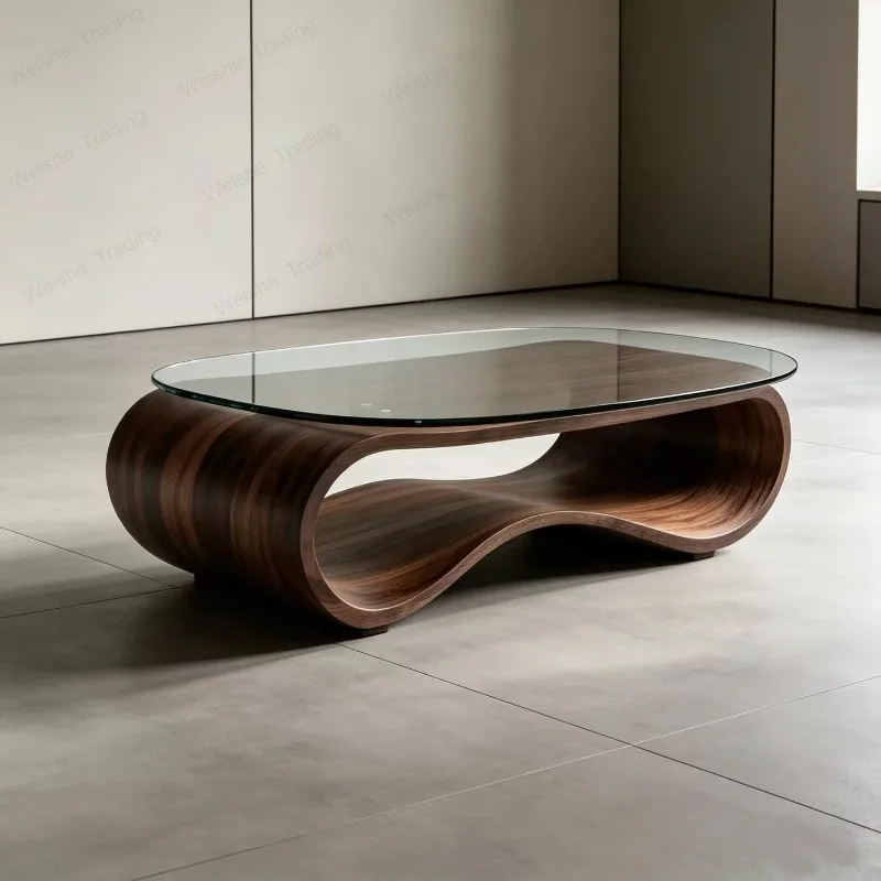 Special-shaped creative coffee table personalized fashion minimalist wabi-sabi wind North American black walnut designer bed
Special-shaped creative coffee table personalized fashion minimalist wabi-sabi wind North American black walnut designer bed