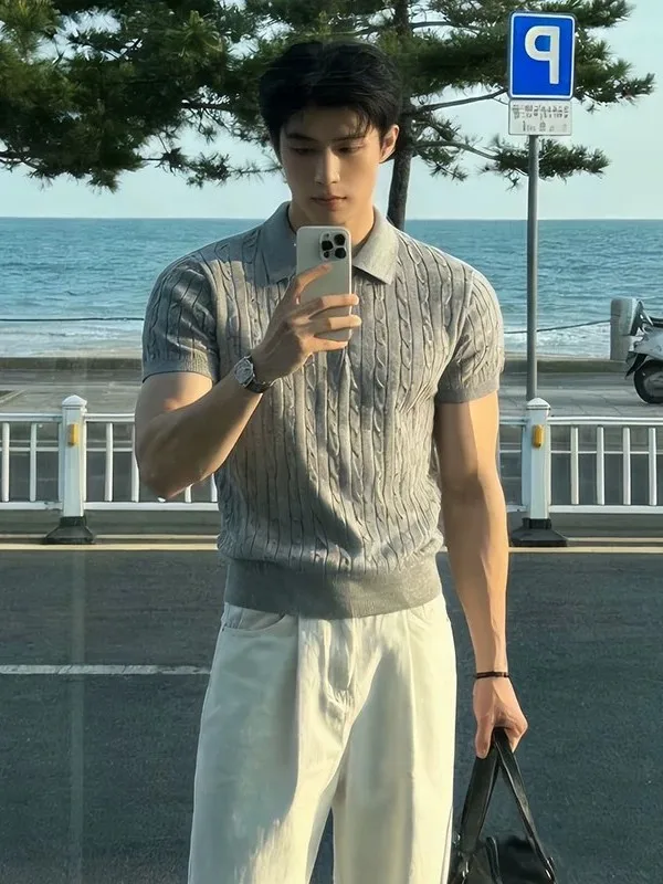 Men's Knitted Shirt Short Sleeve Cleanfit Summer Fashion Half Sleeve T-Shirt Button up Casual Wear Polyester Fiber
Men's Knitted Shirt Short Sleeve Cleanfit Summer Fashion Half Sleeve T-Shirt Button up Casual Wear Polyester Fiber
