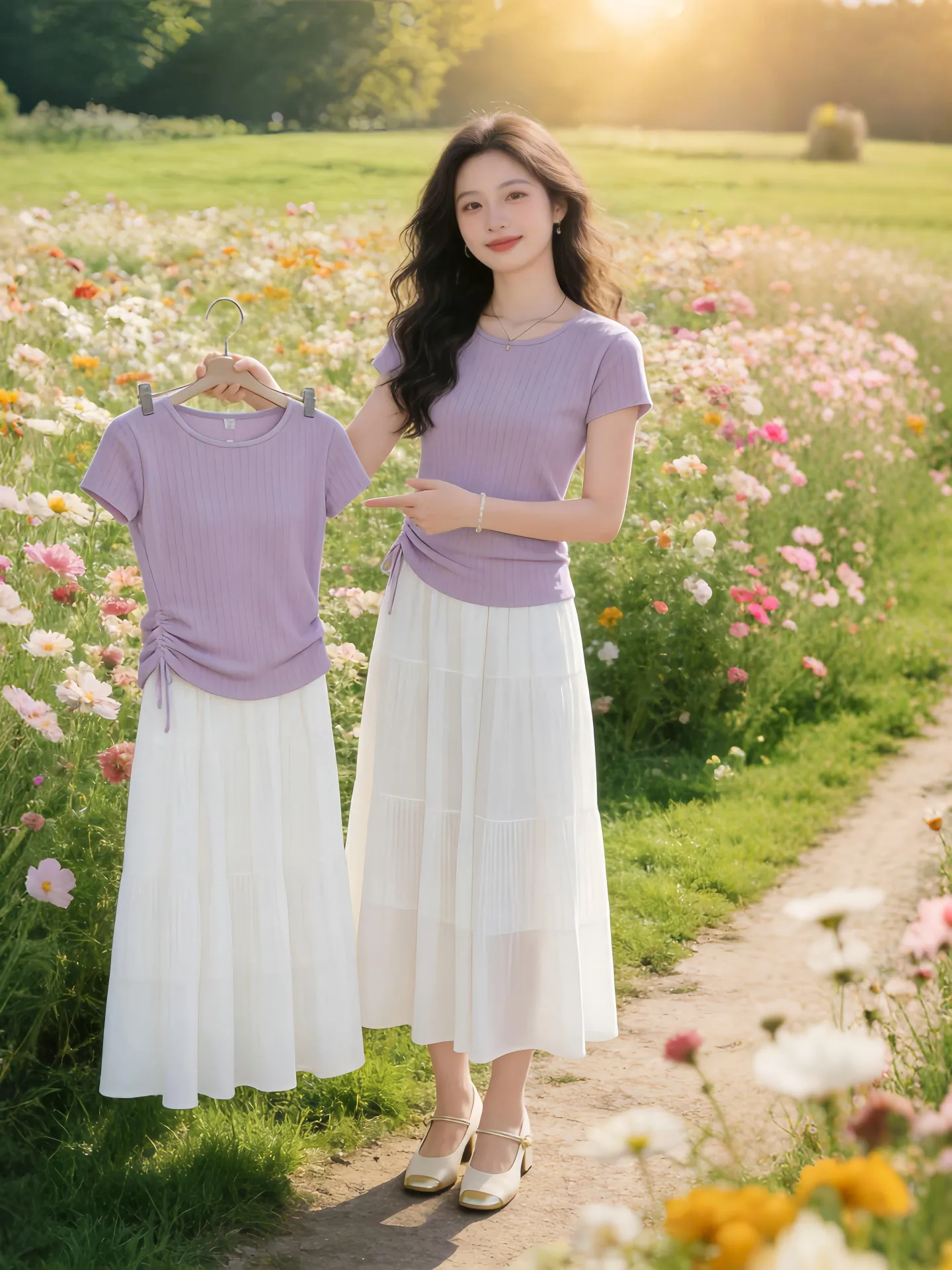Summer New Style round Neck Short Sleeve Fashion Set Korean System Half Skirt Matching Casual Wear to Work Commute Look
Summer New Style round Neck Short Sleeve Fashion Set Korean System Half Skirt Matching Casual Wear to Work Commute Look