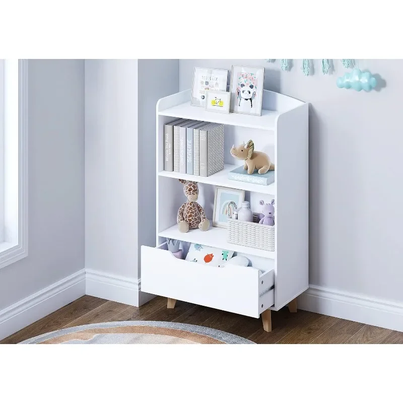 Kids Bookshelf, Children Bookcases with Storage and Drawer, Wood Kids Toy Storage Organizer for Playroom, Nursery School,
Kids Bookshelf, Children Bookcases with Storage and Drawer, Wood Kids Toy Storage Organizer for Playroom, Nursery School,