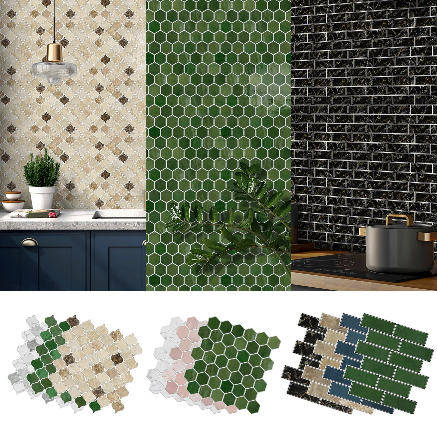Green DIY Splicing Tile Stickers Waterproof Self-Adhesive Room Decor Wall Stickers Kitchen Bathroom Wall Decal Detachable
Green DIY Splicing Tile Stickers Waterproof Self-Adhesive Room Decor Wall Stickers Kitchen Bathroom Wall Decal Detachable