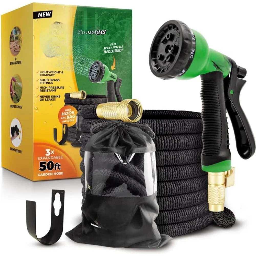 US Shipping Expandable Garden Hose 50FT Lightweight Retractable Water Hose with 8 Function Nozzle No-Kink Flexible 3/4 Inch
US Shipping Expandable Garden Hose 50FT Lightweight Retractable Water Hose with 8 Function Nozzle No-Kink Flexible 3/4 Inch