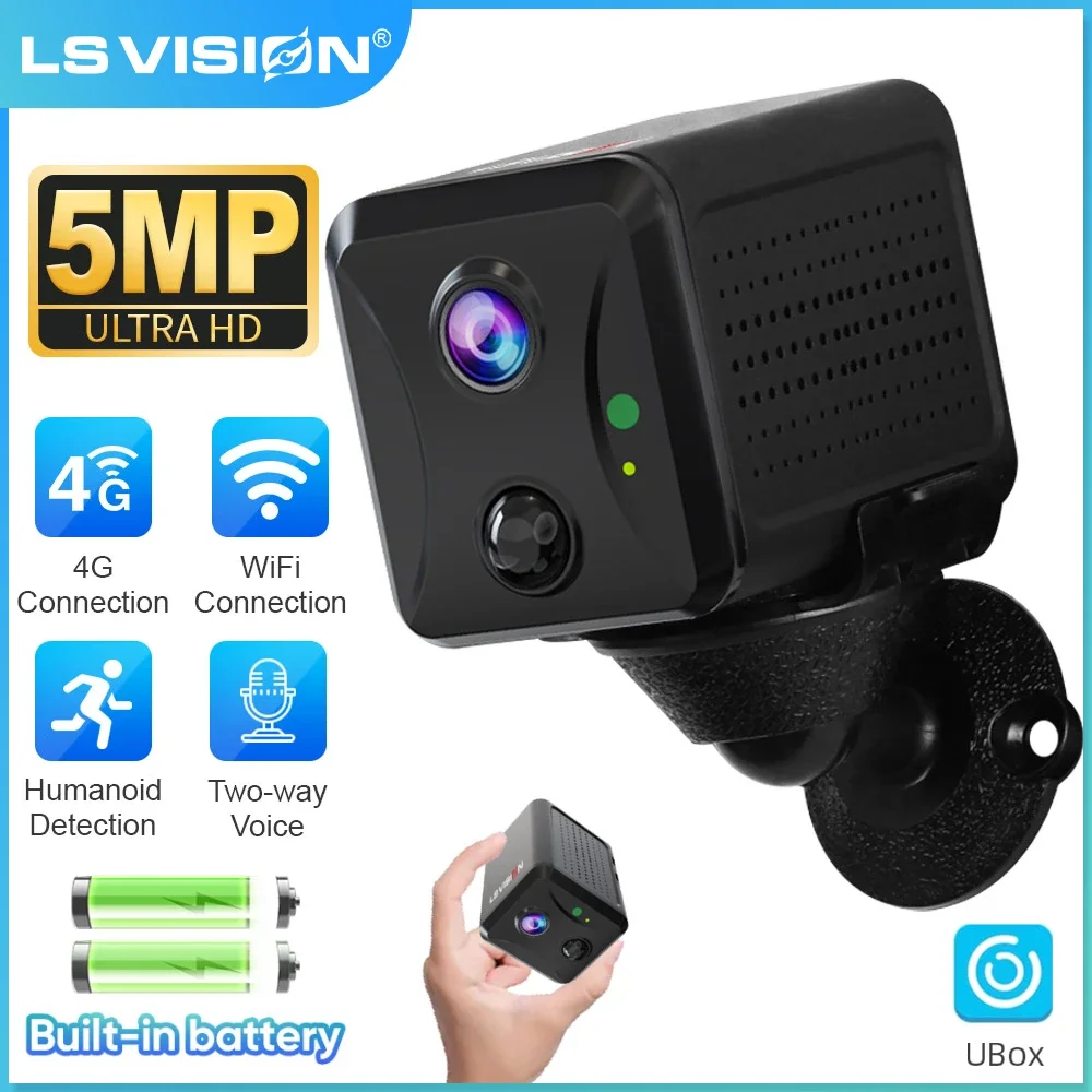 LS VISION 5MP Mini 4G Security Camera SIM Card Wireless Wifi Camera 3800mAh Camcorder PIR Human Detectioon Video Recorder Ubox
LS VISION 5MP Mini 4G Security Camera SIM Card Wireless Wifi Camera 3800mAh Camcorder PIR Human Detectioon Video Recorder Ubox