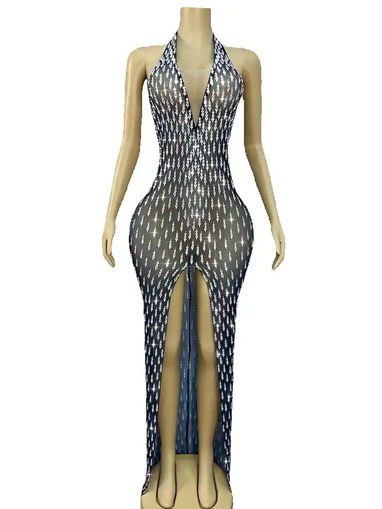 High Quality Hot Stamping Sexy Neck Hanging Slit Elastic Dress 2025 New Fashionable Custom Women'S Clothing
High Quality Hot Stamping Sexy Neck Hanging Slit Elastic Dress 2025 New Fashionable Custom Women'S Clothing