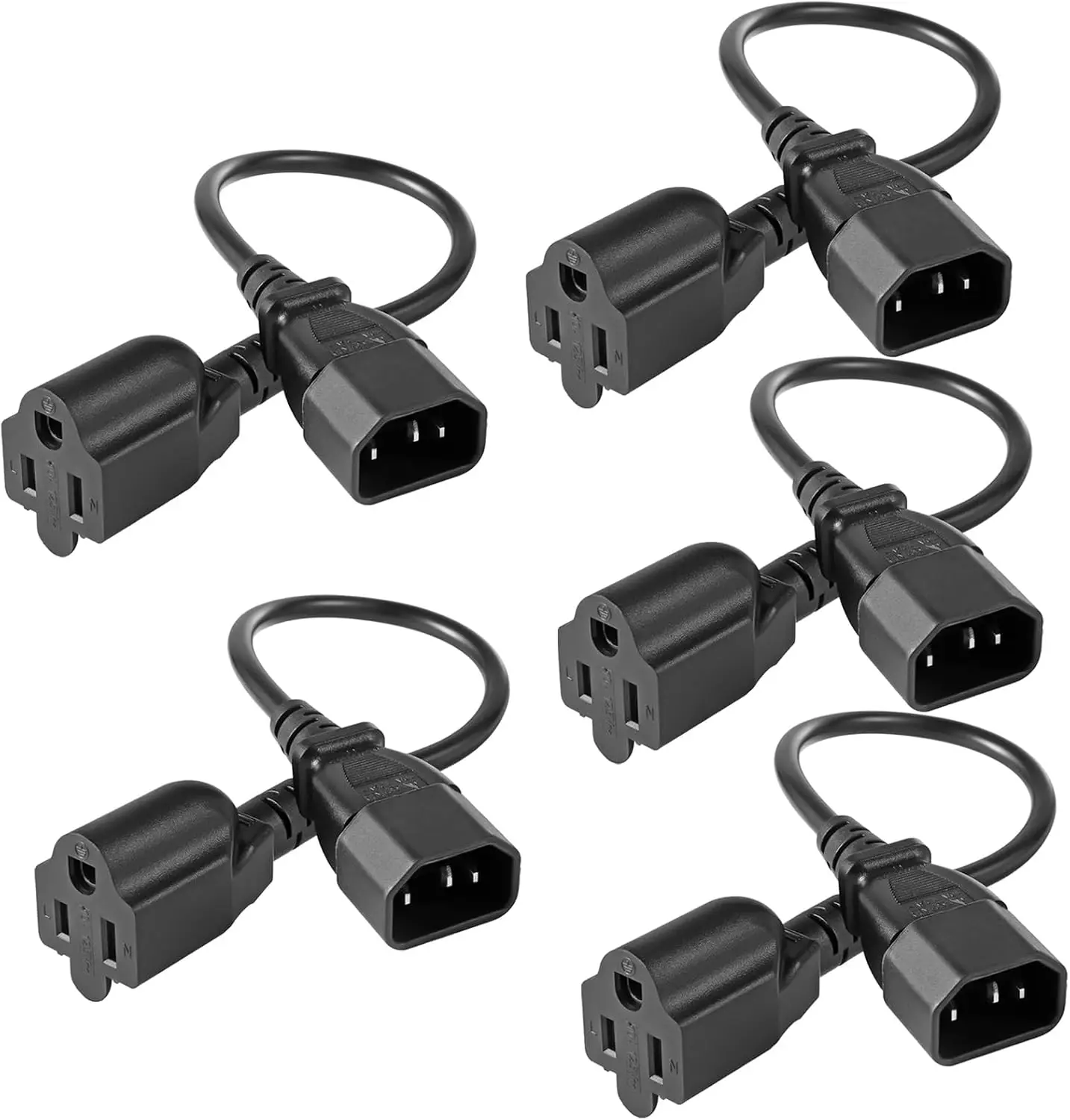 1FT 18AWG Computer Power Extension Cord NEMA 5-15R to IEC320 C14, 10A 125V, Black (5 Pack)
1FT 18AWG Computer Power Extension Cord NEMA 5-15R to IEC320 C14, 10A 125V, Black (5 Pack)
