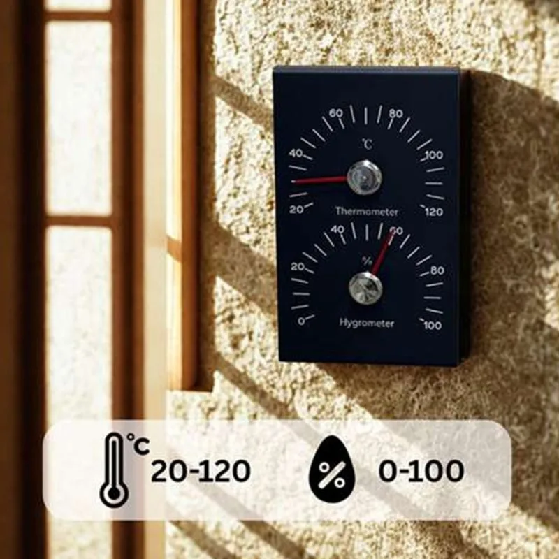 A74E-For Sauna Thermometer 2Pack, Fahrenheit Scale 2-In-1 Hygrometer And Thermometer, Essential For Sauna Room Accessories