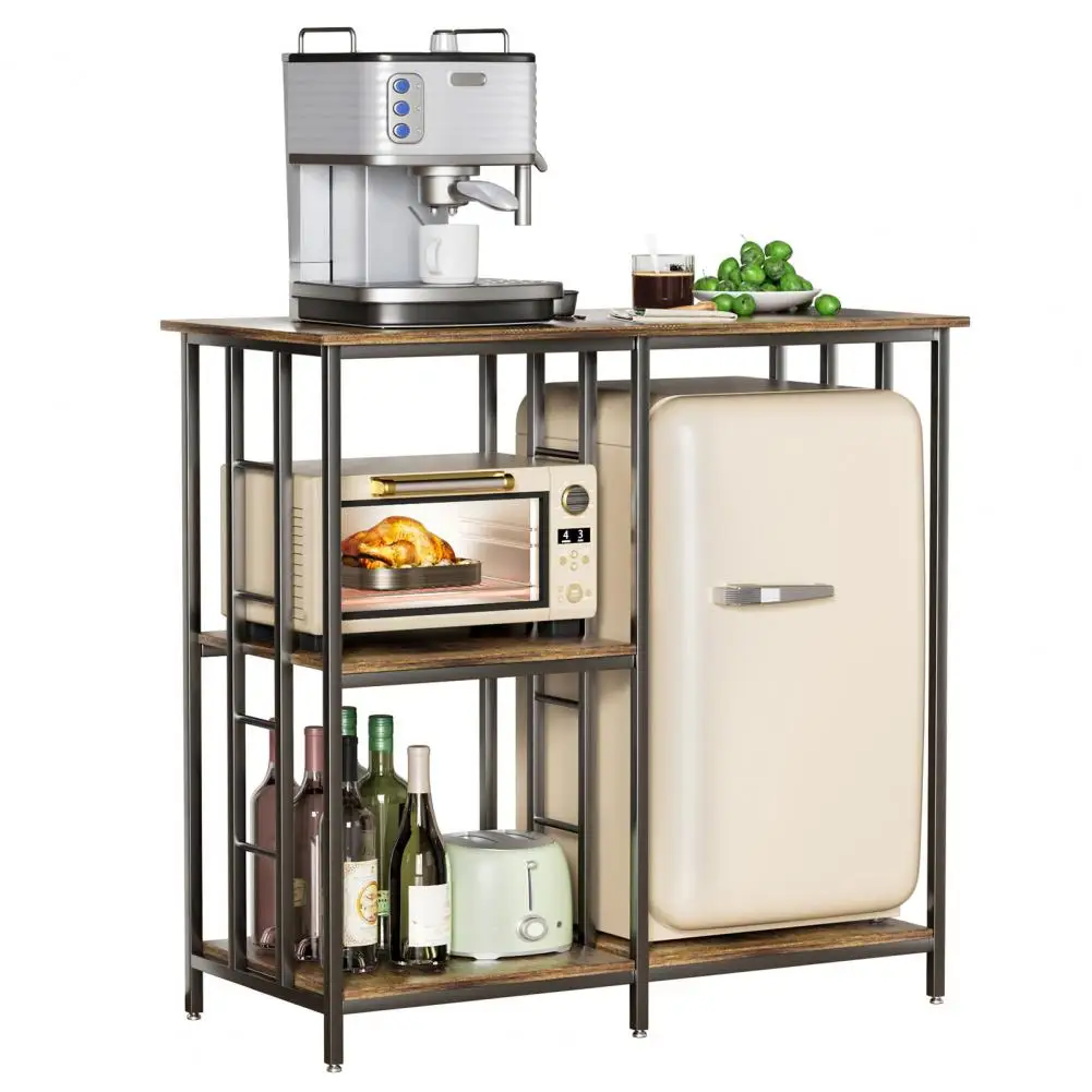 4-Tier Bakers Rack Adjustable Kitchen Storage Rack Microwave Oven Stand Mini Fridge Stand for Kitchen Living Room Office
4-Tier Bakers Rack Adjustable Kitchen Storage Rack Microwave Oven Stand Mini Fridge Stand for Kitchen Living Room Office