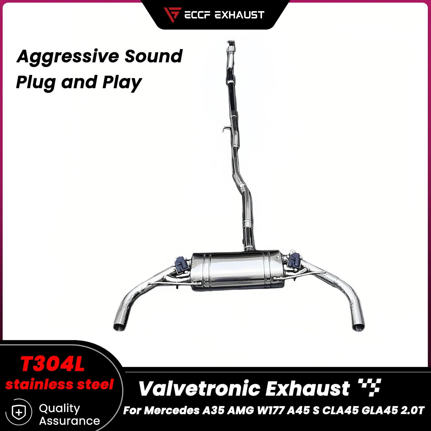 Sporty Valvetronic Exhaust Stainless steel Catback Exhaust for Mercedes A35 AMG W177 A45 S CLA45 GLA45 2.0T Performance Upgrade
Sporty Valvetronic Exhaust Stainless steel Catback Exhaust for Mercedes A35 AMG W177 A45 S CLA45 GLA45 2.0T Performance Upgrade