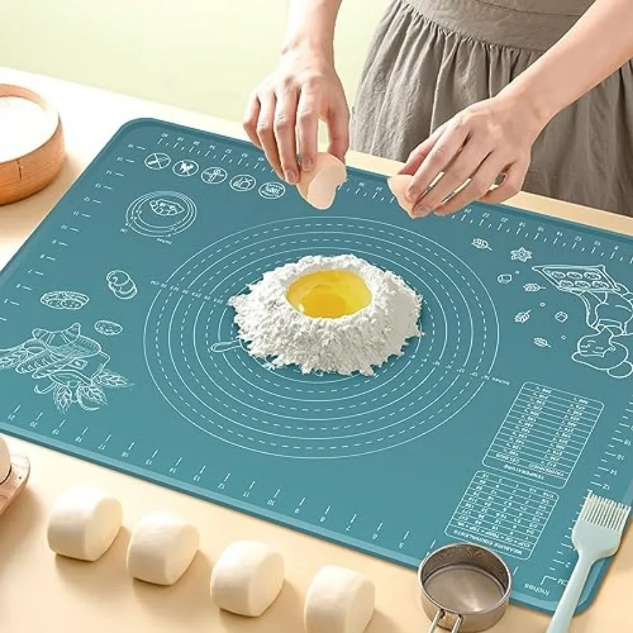 Silicone Pastry Mat 24" x 16" Extra Thick Non Stick Baking Mat with Measurements and Edge Heightening, Food Grade Silicone Roll
Silicone Pastry Mat 24" x 16" Extra Thick Non Stick Baking Mat with Measurements and Edge Heightening, Food Grade Silicone Roll