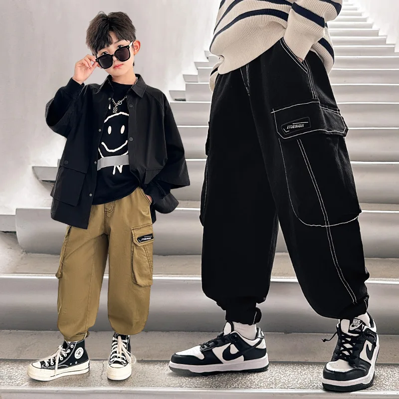 Kids Cargo Pants Baggy Trousers Boys Streetwear Black Khaki Straight Sweatpants Children Casual Elastic Waist Pants 8 10 12 14 Y
Kids Cargo Pants Baggy Trousers Boys Streetwear Black Khaki Straight Sweatpants Children Casual Elastic Waist Pants 8 10 12 14 Y