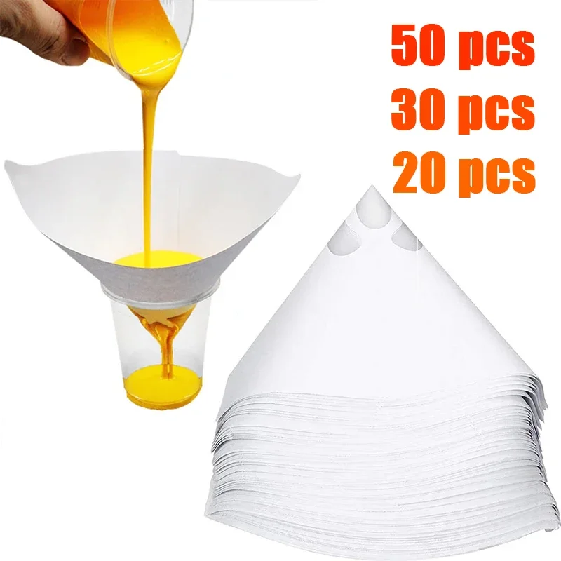 50Pcs Paint Filter Paper 100 Mesh Paint Strainers Disposable Purifying Straining Cup Conical Funnels Filter Car Accessories
50Pcs Paint Filter Paper 100 Mesh Paint Strainers Disposable Purifying Straining Cup Conical Funnels Filter Car Accessories