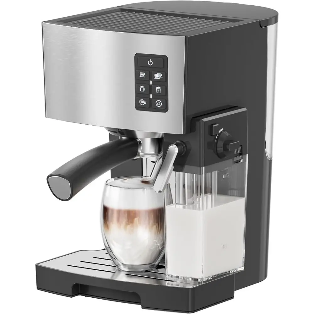 puccino Coee hine - 20Bar hine with Automatic Milk rother, Maker in StainlSteel Design,1250W Coee Maker or Home, Oice
puccino Coee hine - 20Bar hine with Automatic Milk rother, Maker in StainlSteel Design,1250W Coee Maker or Home, Oice