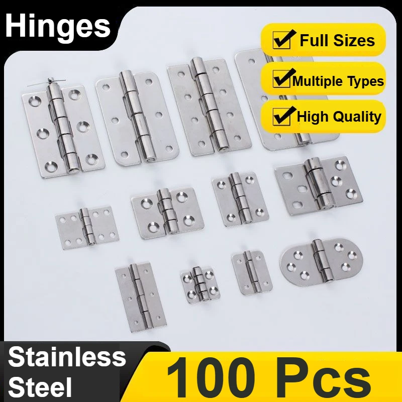 100Pcs Full Size Butt Hinge Stainless Steel Multiple Types Small Cabinet Folding Craft Hinges for Boxes Gate Drawer
100Pcs Full Size Butt Hinge Stainless Steel Multiple Types Small Cabinet Folding Craft Hinges for Boxes Gate Drawer