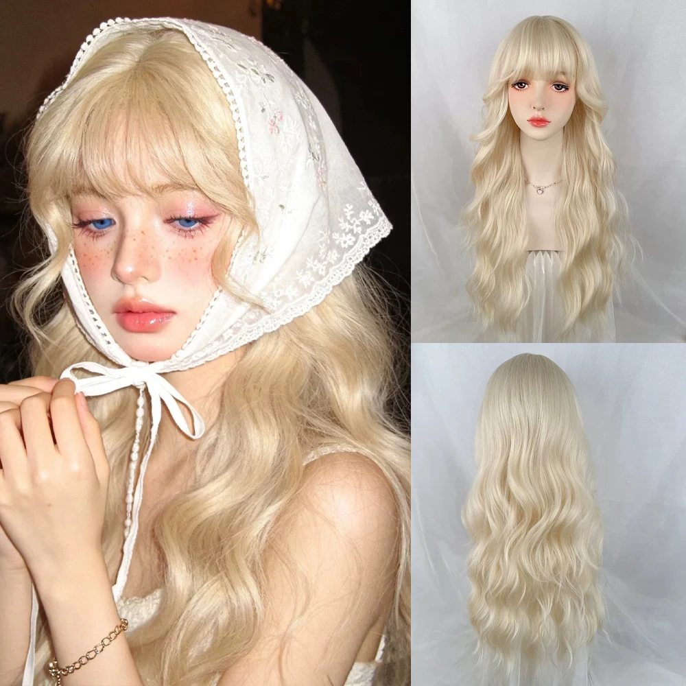Blonde Long Straight Synthetic Women Wigs with Bangs Lolita Cosplay Fluffy Wig Heat Resistant for Daily Party
Blonde Long Straight Synthetic Women Wigs with Bangs Lolita Cosplay Fluffy Wig Heat Resistant for Daily Party