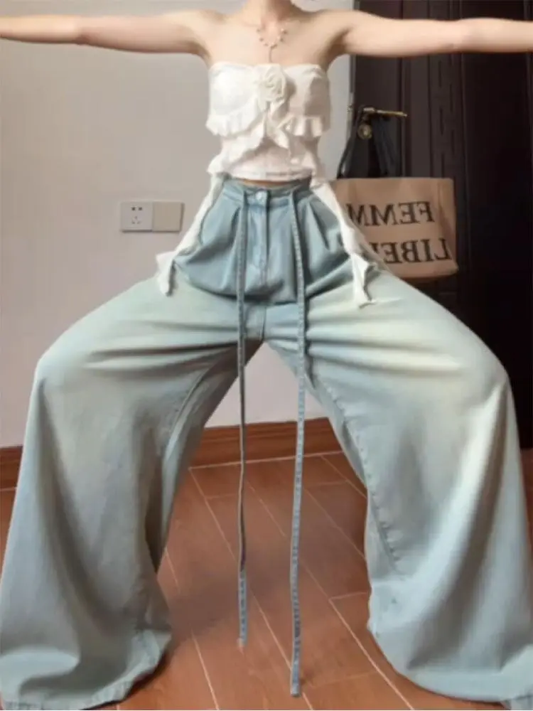 Джинсы женские широкая школьная одежда прямые синие повседневные ретро 2000-х годов американская рваная женская одежда унисекс базовая
Джинсы женские широкая школьная одежда прямые синие повседневные ретро 2000-х годов американская рваная женская одежда унисекс базовая