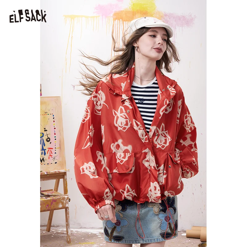 ELFSACK Grunge Rose Print Windbreaker, Gothic Aesthetic Zip-up Jacket for Women, Punk Streetwear Balloon Sleeve Utility Coat
ELFSACK Grunge Rose Print Windbreaker, Gothic Aesthetic Zip-up Jacket for Women, Punk Streetwear Balloon Sleeve Utility Coat