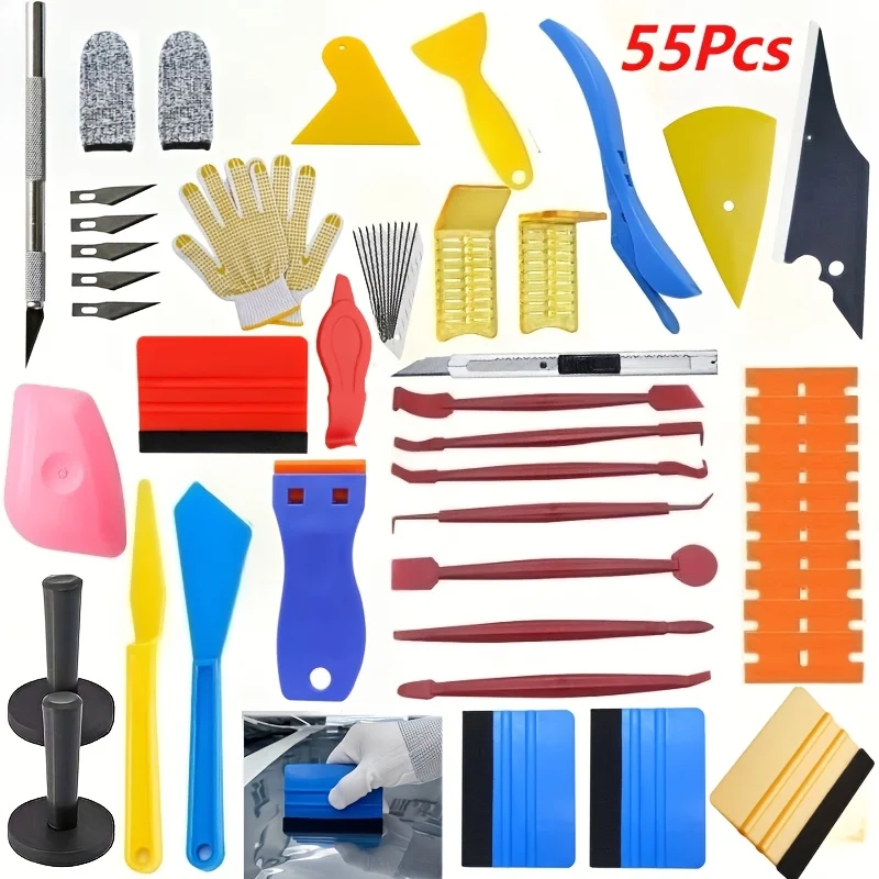 New Auto Vinyl Wraps Applicator Tool Kit Window Tint Film Car Wrapping Tools Includes Felt Squeegees, Plastic Scraper Tool
New Auto Vinyl Wraps Applicator Tool Kit Window Tint Film Car Wrapping Tools Includes Felt Squeegees, Plastic Scraper Tool