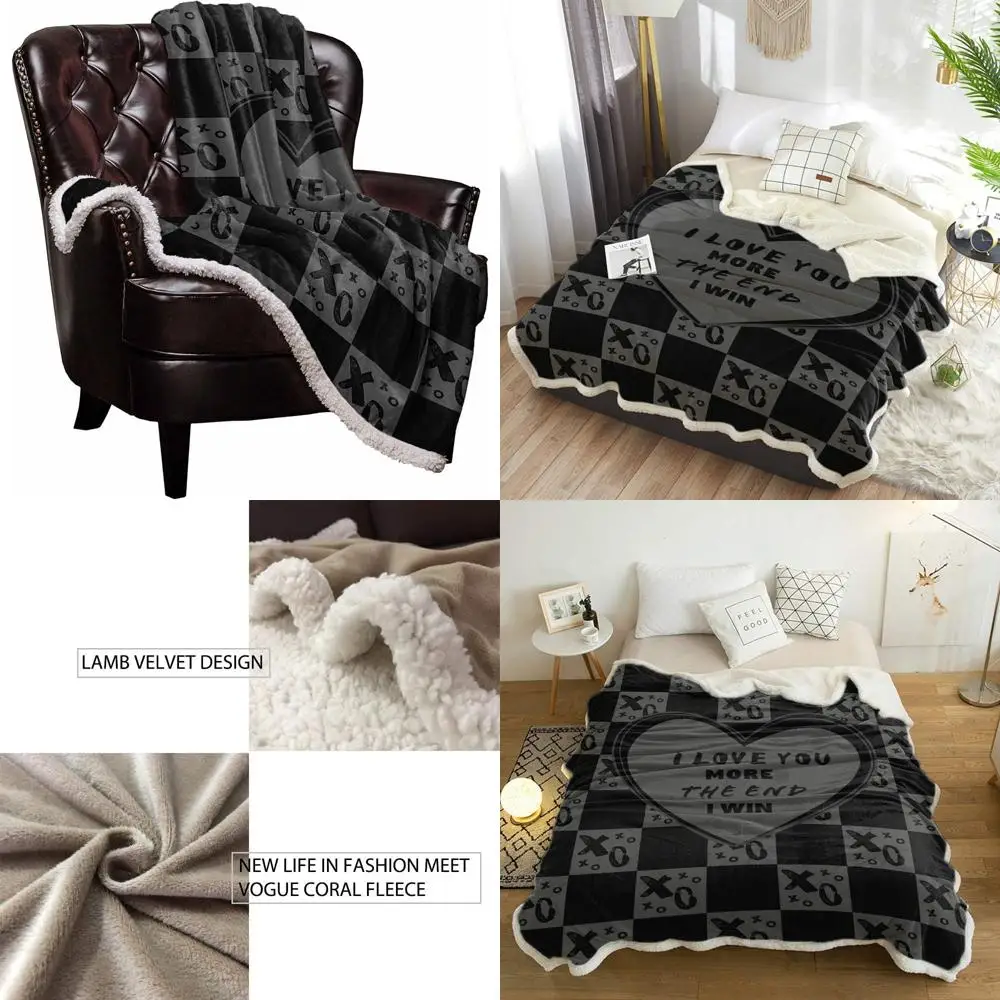Ultra Soft Sherpa Fleece Blanket - Valentine's I Love You More Dark Grey, Cozy & Warm, Reversible for Bed or Couch, 49x59
Ultra Soft Sherpa Fleece Blanket - Valentine's I Love You More Dark Grey, Cozy & Warm, Reversible for Bed or Couch, 49x59