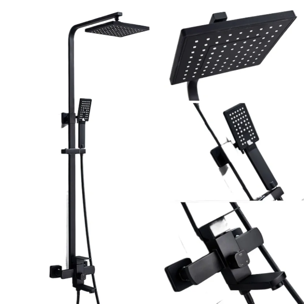 Matte black shower faucet wall mounted set square rain hot and cold bathtub nozzle
Matte black shower faucet wall mounted set square rain hot and cold bathtub nozzle
