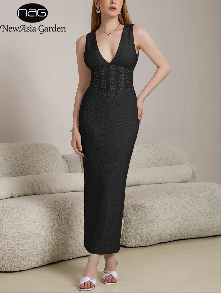 NewAsia Sexy V-Neck Bodycon Long Dress Jacquard Knit Cutout Slim Fit Evening Maxi Dress for Women Stretchy Partywear
NewAsia Sexy V-Neck Bodycon Long Dress Jacquard Knit Cutout Slim Fit Evening Maxi Dress for Women Stretchy Partywear