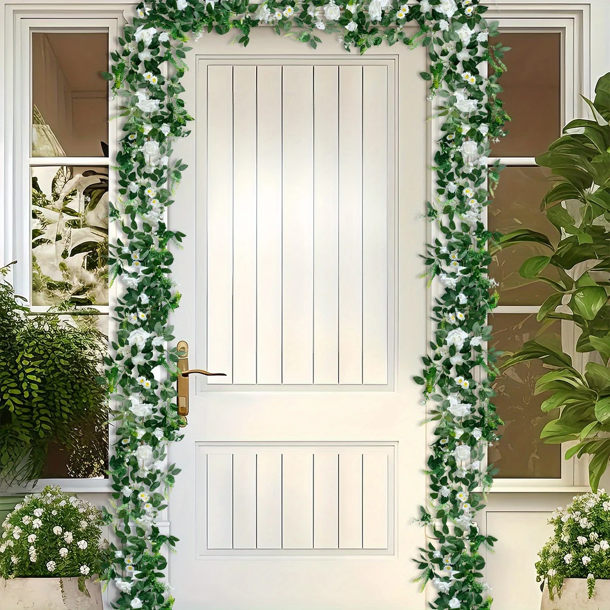 5.5ft/ 6.2ft Rose Leaves Garland with Rose Peony Daisy, Artificial Flowers Decoration Hanging Floral Decor Greenery
5.5ft/ 6.2ft Rose Leaves Garland with Rose Peony Daisy, Artificial Flowers Decoration Hanging Floral Decor Greenery