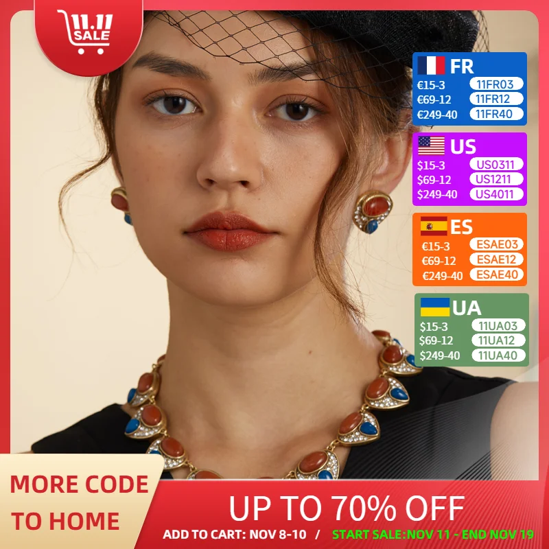 Vintage Red Agate Stone Collar Choker Necklace Antique Gold Color Blue Rhinestone Women Accessories 2025 Retro Wedding Party
Vintage Red Agate Stone Collar Choker Necklace Antique Gold Color Blue Rhinestone Women Accessories 2025 Retro Wedding Party