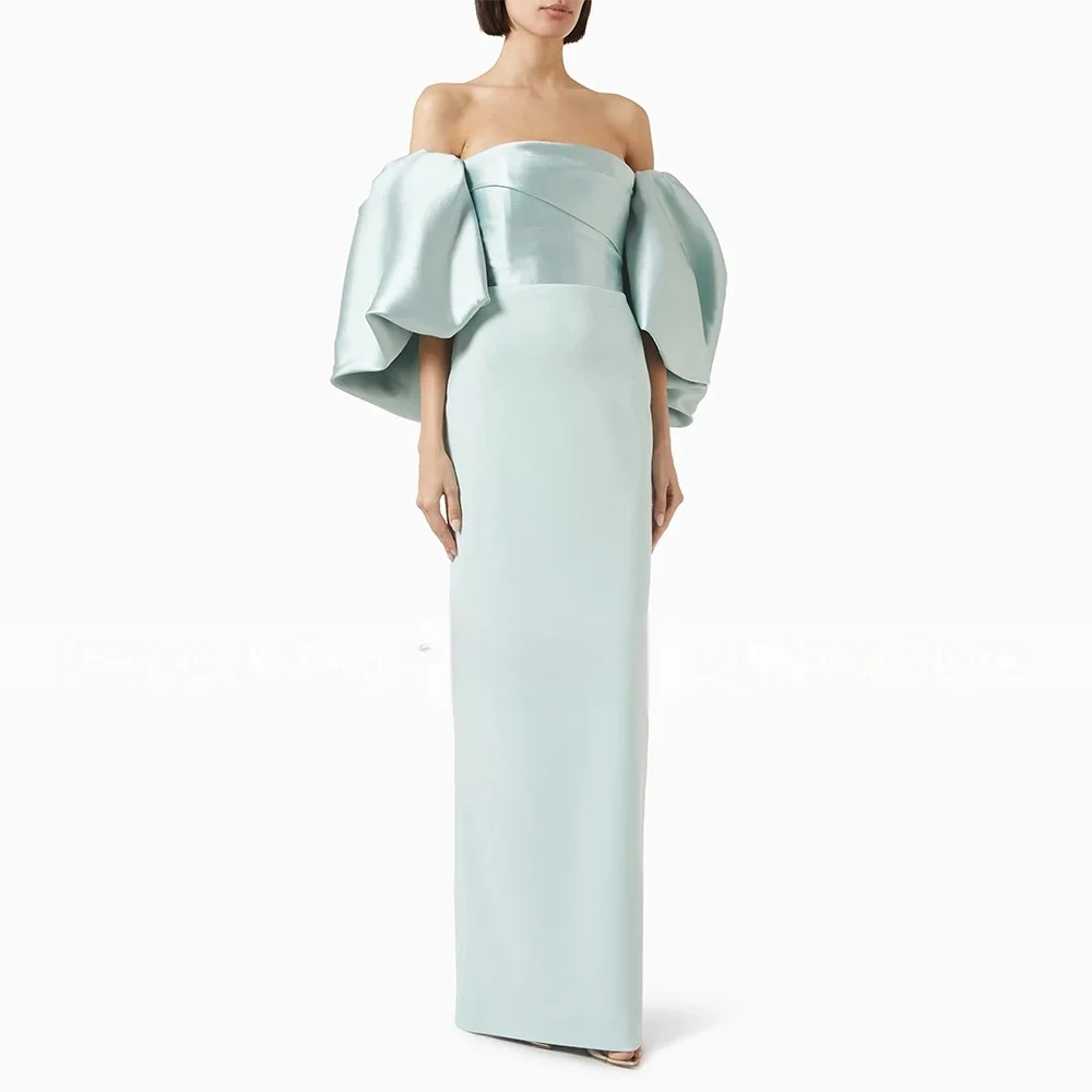 Customized Sky Blue Wedding Guest Dresses for Off the Shoulder Puffy Sleeves Formal Gowns Long Backless Column Evening Dress
Customized Sky Blue Wedding Guest Dresses for Off the Shoulder Puffy Sleeves Formal Gowns Long Backless Column Evening Dress
