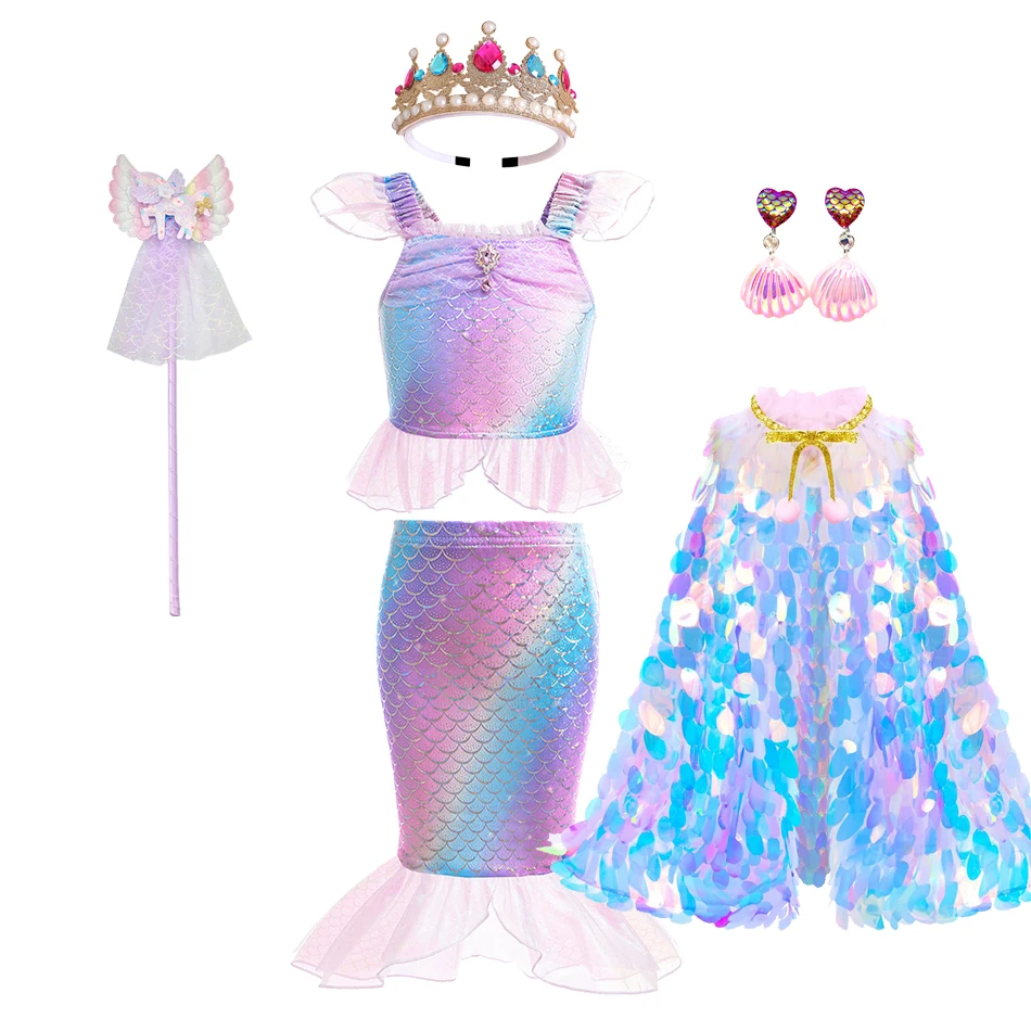 Mermaid Dress for Girls Kids Patchwork Fish Scale Print Swimsuit Set Birthday Party Cute Dress Girl Summer Clothes
Mermaid Dress for Girls Kids Patchwork Fish Scale Print Swimsuit Set Birthday Party Cute Dress Girl Summer Clothes