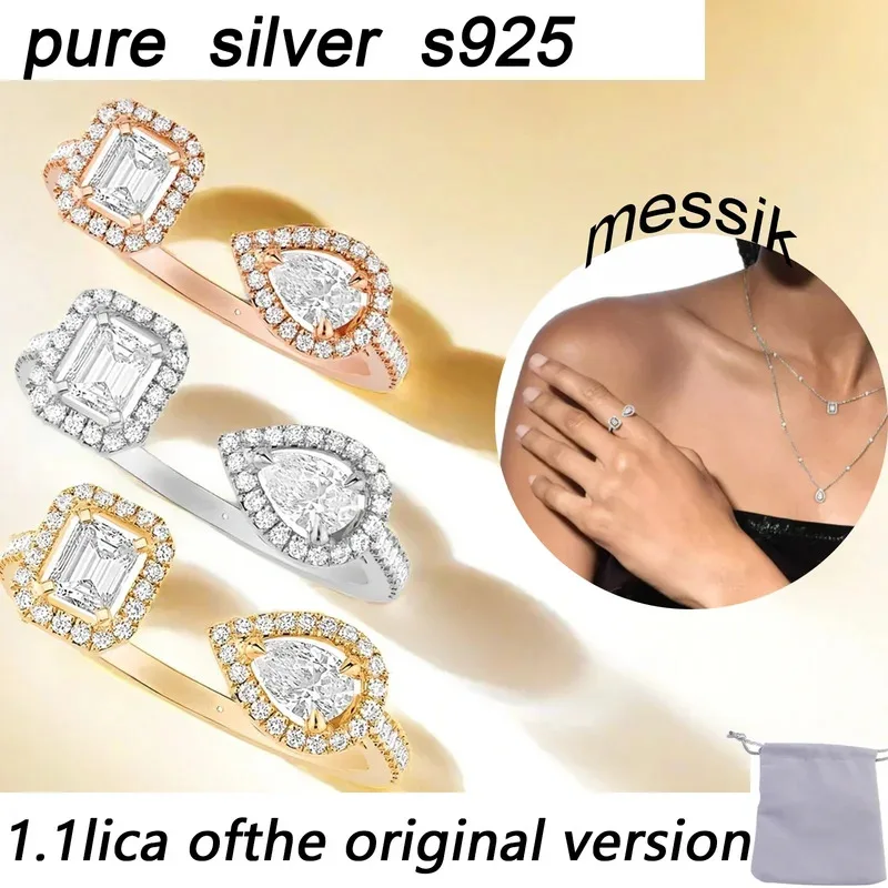 Real S925 Sterling Silver Rectangular Water Droplet Rings Messk Women Luxury Jewelry Vintage Style Party Banquet Girl Gift
Real S925 Sterling Silver Rectangular Water Droplet Rings Messk Women Luxury Jewelry Vintage Style Party Banquet Girl Gift