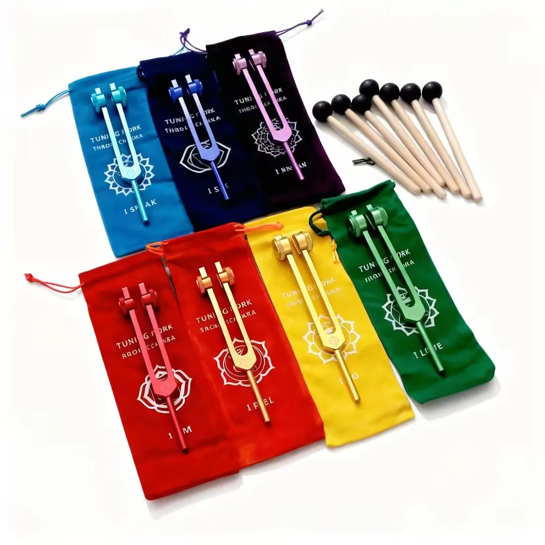 Arborea 7 Chakra Tuning Fork Set, Colored Aluminum Alloy Tuning Fork for Sound Therapy & Meditation
Arborea 7 Chakra Tuning Fork Set, Colored Aluminum Alloy Tuning Fork for Sound Therapy & Meditation