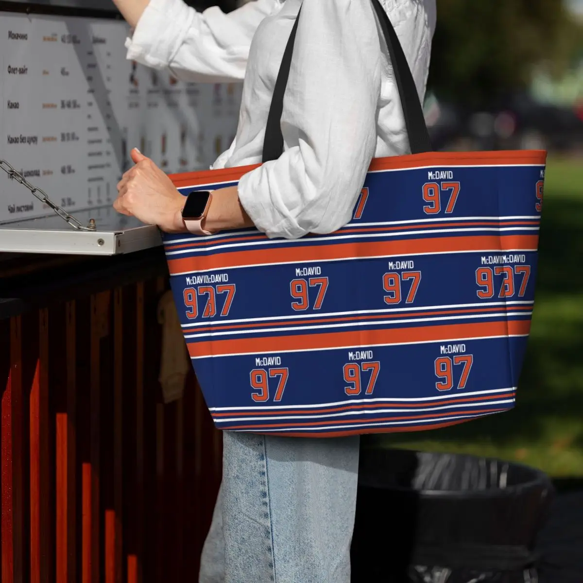 Edmonton Oilers Connor McDavid Home Jersey Back Beach Tote Bag Sport Gym Yoga Duffle Large Tote Bag Women Travel Bag Fitness bag
Edmonton Oilers Connor McDavid Home Jersey Back Beach Tote Bag Sport Gym Yoga Duffle Large Tote Bag Women Travel Bag Fitness bag