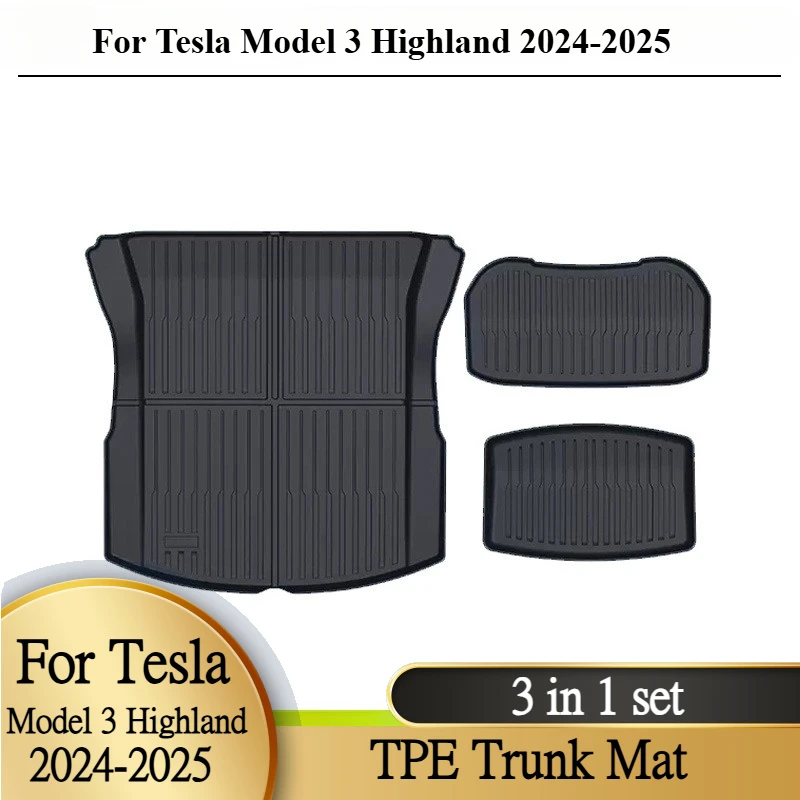 For Tesla Model 3 Highland 2024 2025 Front Back Trunk Mat TPE Carpet Waterproof Weather-resistant Pads Up and Down Layer Mats
For Tesla Model 3 Highland 2024 2025 Front Back Trunk Mat TPE Carpet Waterproof Weather-resistant Pads Up and Down Layer Mats