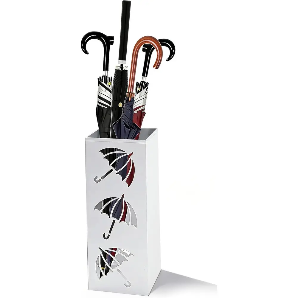Metal Umbrella Holder, Square reestanding Umbrella Stand Bucket Storage Indoor or Entryway, 6.3 x 6.3 x 16.3 Inch (White)
Metal Umbrella Holder, Square reestanding Umbrella Stand Bucket Storage Indoor or Entryway, 6.3 x 6.3 x 16.3 Inch (White)