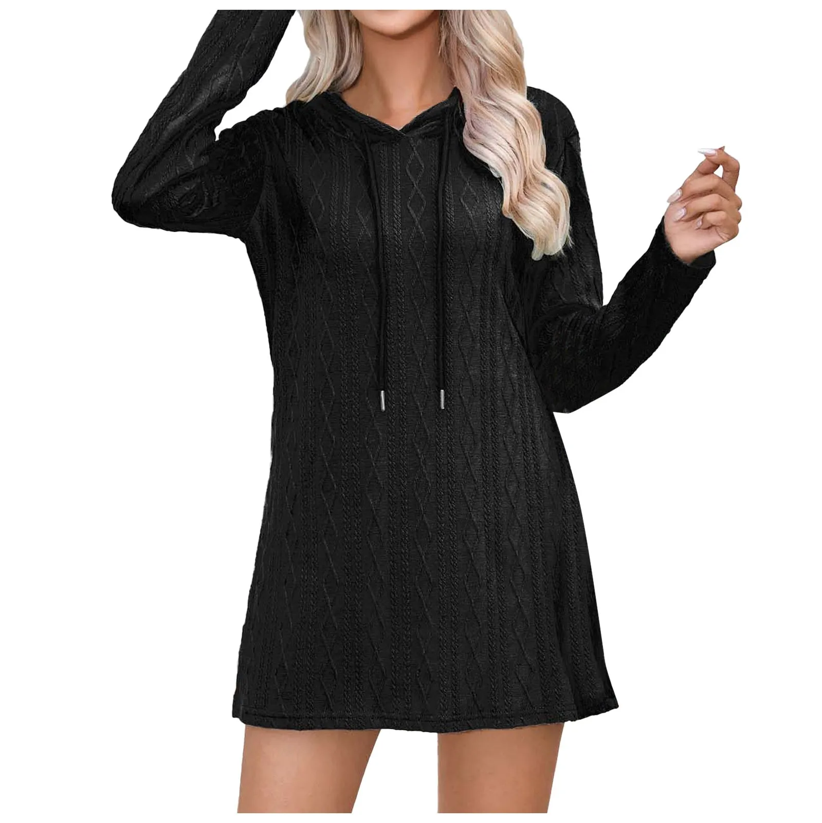 Women Knit Hooded Dress Elegant Autumn Long Sleeved Pullover Daily Causal Solid Color Knitted Fall Hooded Sweater Mini Dress
Women Knit Hooded Dress Elegant Autumn Long Sleeved Pullover Daily Causal Solid Color Knitted Fall Hooded Sweater Mini Dress