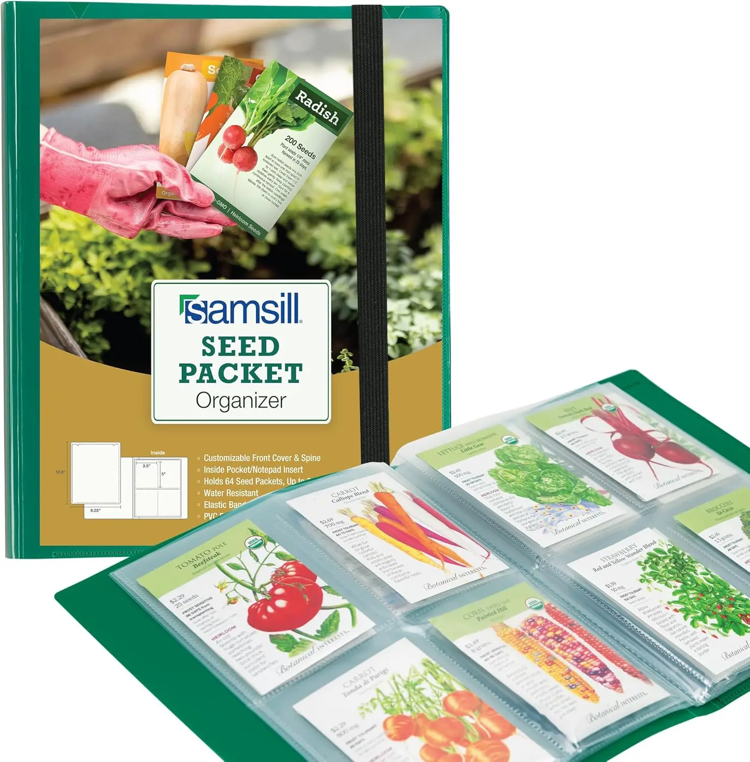 Seed Organizer with 32 Reusable Clear Sleeves, Holds Up to 64 Packets, Compact Garden Storage for Seeds, Cards, and Photos
Seed Organizer with 32 Reusable Clear Sleeves, Holds Up to 64 Packets, Compact Garden Storage for Seeds, Cards, and Photos